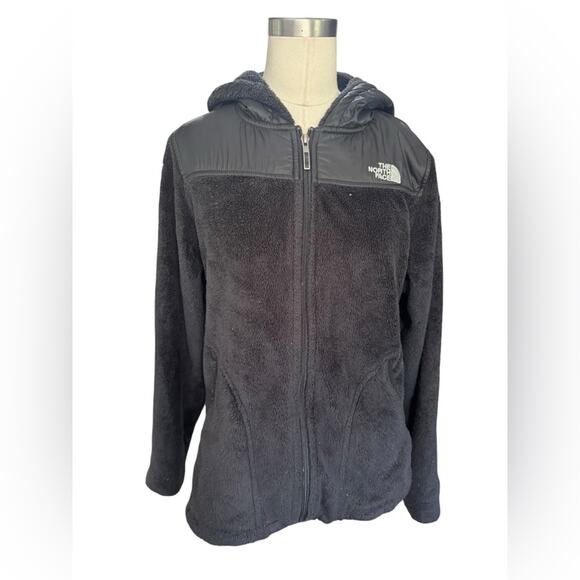 The North Face Black full zip deep pile sherpa Hooded Fleece Jacket Size Small - Picture 12 of 12